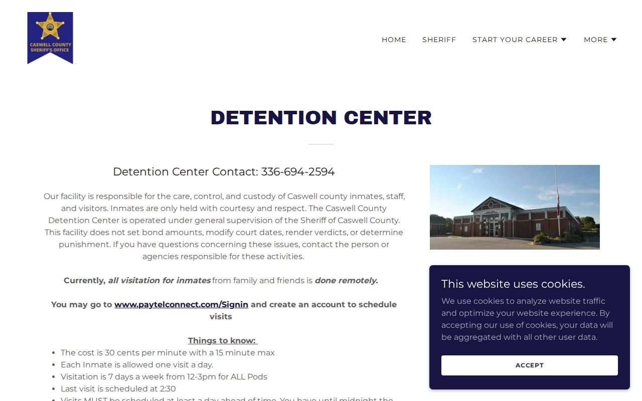 Caswell County Detention Center official custody information