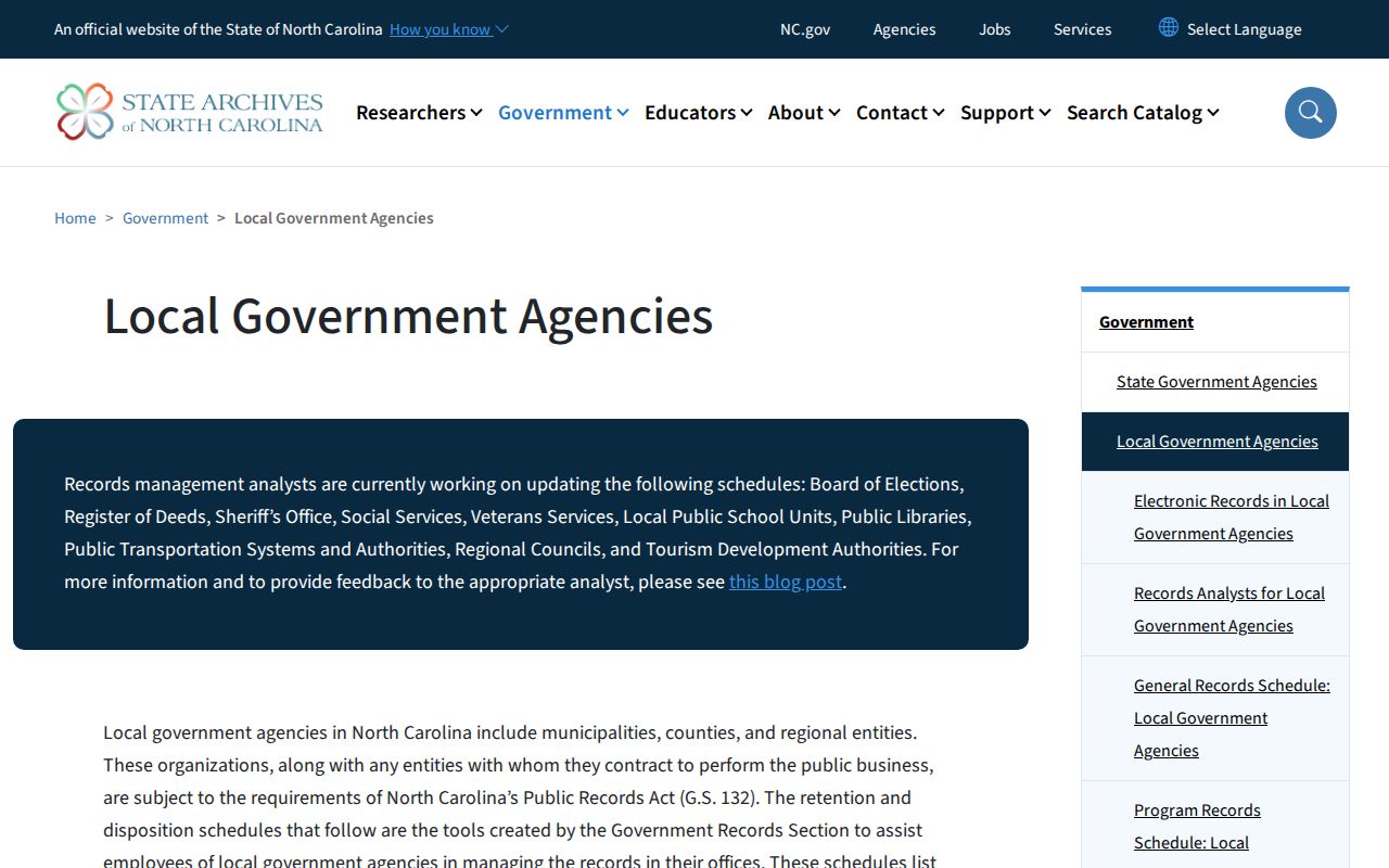 North Carolina State Archives Caswell County public records information